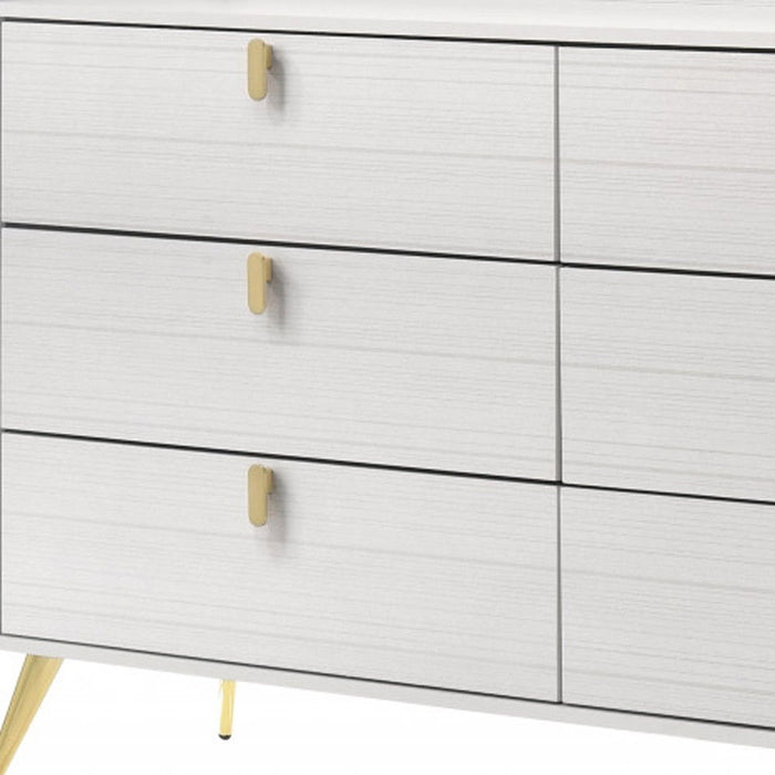 6 Drawer Double Dresser - White