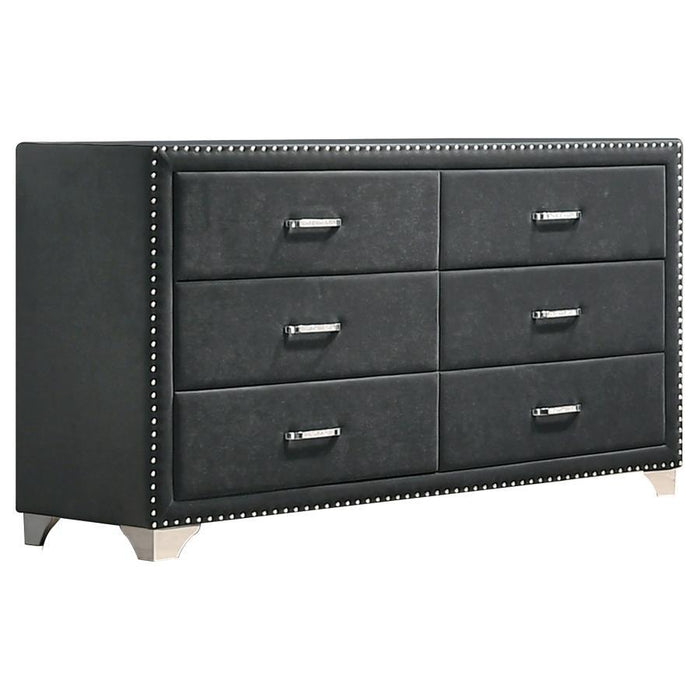 Melody - 6-Drawer Upholstered Dresser - Simple Home Plus