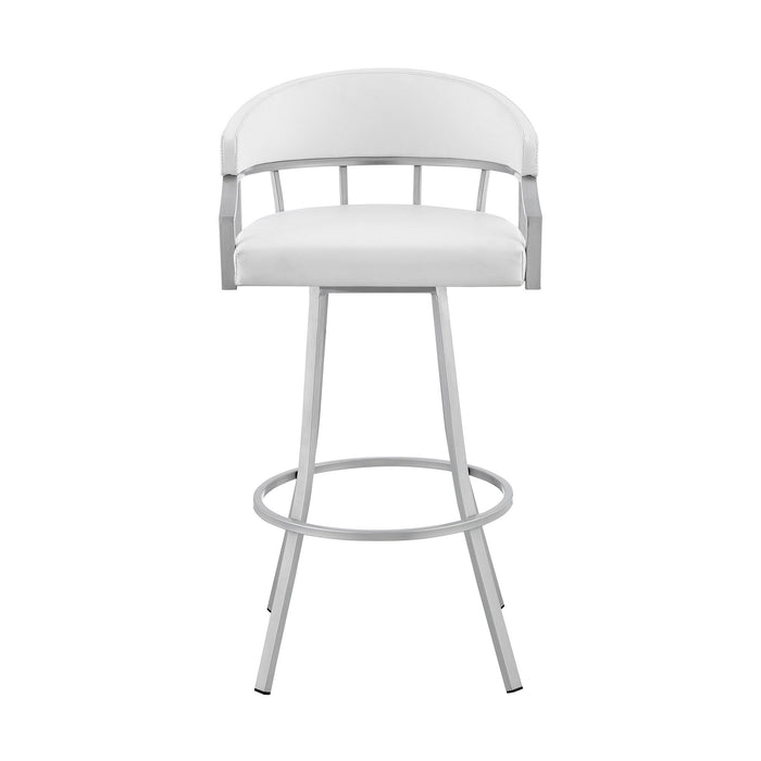 40" Swivel Low Back Bar Height Bar Chair - White