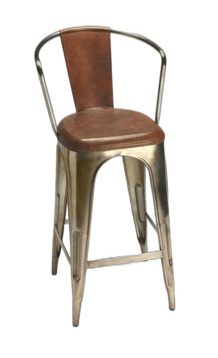 Iron Bar Chair - Brown / Gold