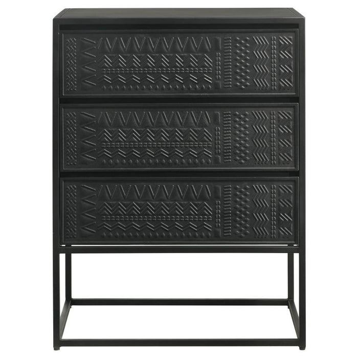 Alcoa - 3-Drawer Accent Cabinet - Black - Simple Home Plus