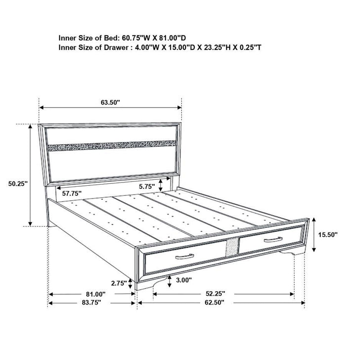 Miranda - 2-Drawer Storage Bed - Simple Home Plus