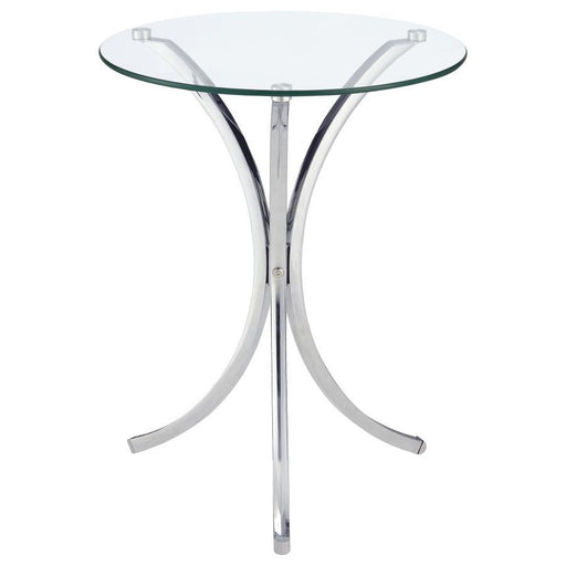 Eloise - Round Accent Table With Curved Legs - Chrome - Simple Home Plus