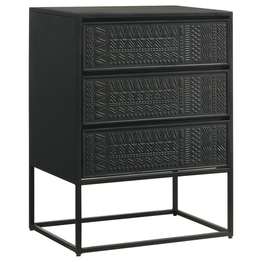 Alcoa - 3-Drawer Accent Cabinet - Black - Simple Home Plus