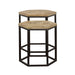 Adger - 2 Piece Hexagon Nesting Tables - Natural And Black - Simple Home Plus