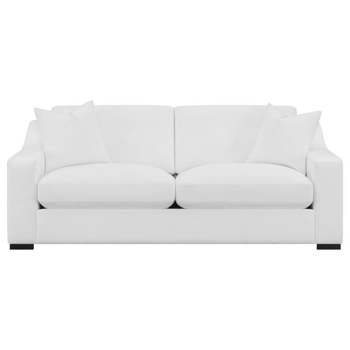 Ashlyn - Upholstered Sloped Arms Sofa - White - Simple Home Plus