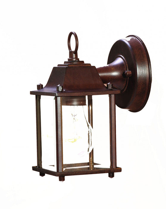 Hanging Glass Lantern Wall Light - Dark Brown