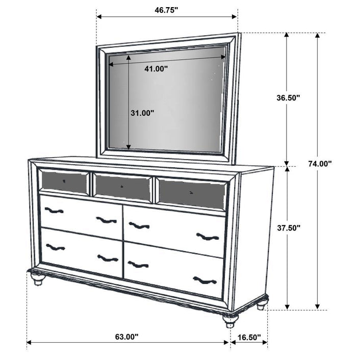 Barzini - 7-drawer Dresser With Mirror