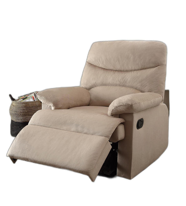 Recliner, Woven Fabric Woven Fabric, Wood (Solid Light Brown Woven Fabric - Light Brown