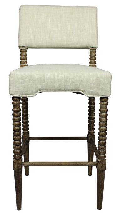 Solid Wood Bar Height Bar Chair - Off White / Brown