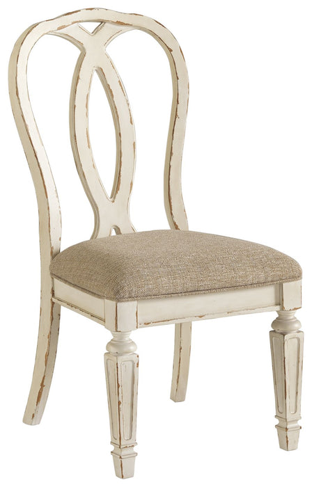 Realyn - Chipped White - Dining Uph Side Chair (Set of 2) - Ribbonback - Simple Home Plus