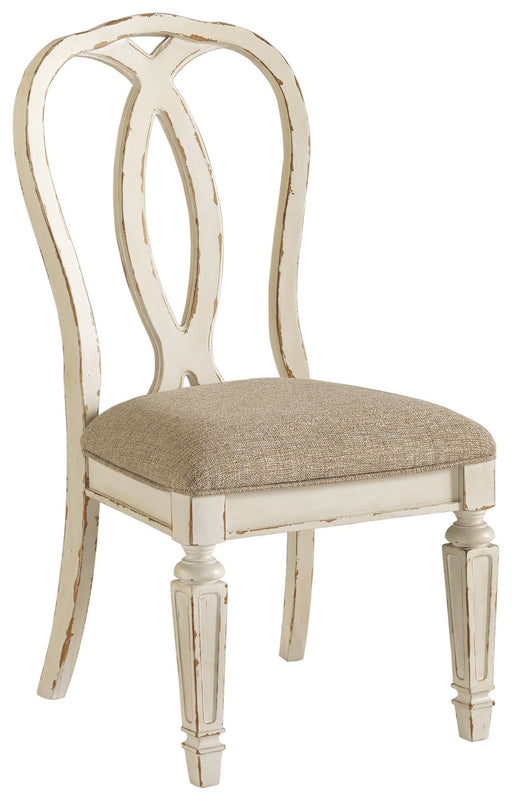 Realyn - Chipped White - Dining Uph Side Chair (Set of 2) - Ribbonback - Simple Home Plus