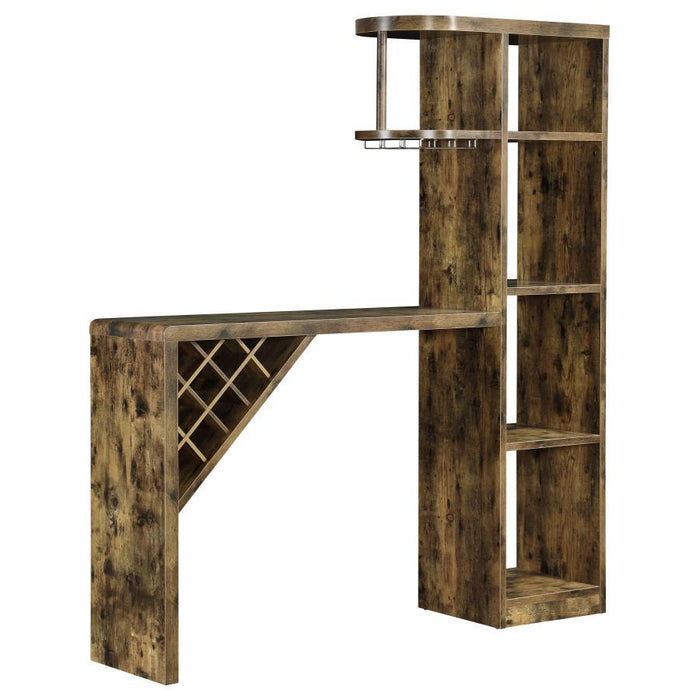 Belvedere - 5-Shelf Bar Table Storage - Antique Nutmeg - Simple Home Plus