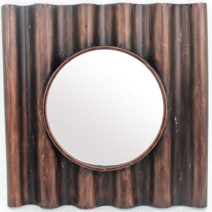 Square Accent Metal Mirror - Bronze