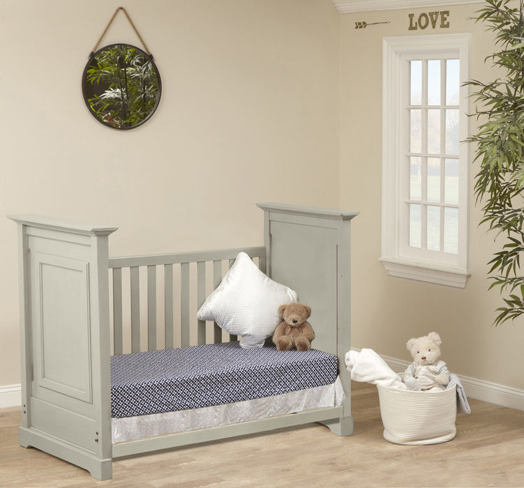 Solid And Manufactured Wood Standard Three In One Convertible Crib - Gray