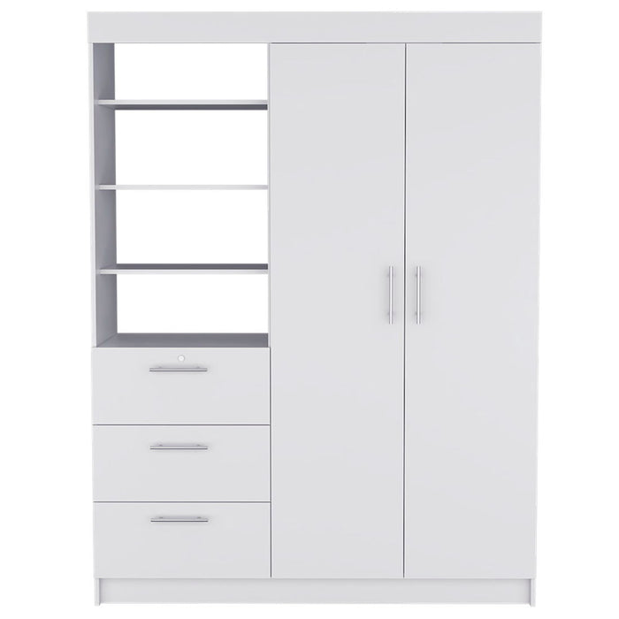 Three Drawer Combo Dresser - White