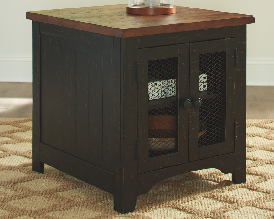 Valebeck - Black / Brown - Rectangular End Table - Simple Home Plus