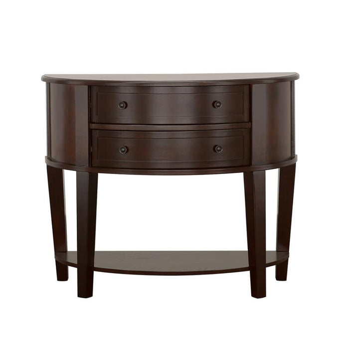 Diane - 2-Drawer Demilune Shape Console Table - Cappuccino - Simple Home Plus