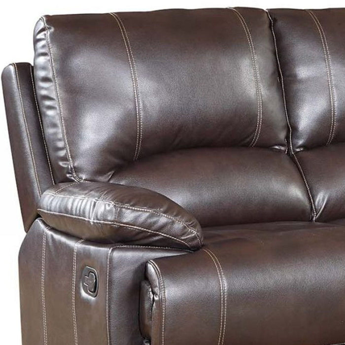 Love Seat Faux Leather Manual Reclining - Brown