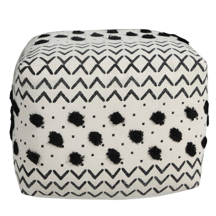 Ottoman Cotton - White / Black