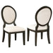 Twyla - Upholstered Oval Back Dining Side Chairs (Set of 2) - Cream And Dark Cocoa - Simple Home Plus