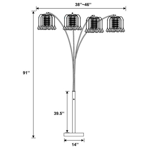 Maisel - Floor Lamp With 4 Staggered Shades - Black - Simple Home Plus