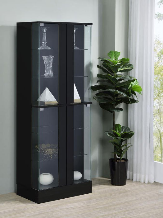 Cabra - Display Case Curio Cabinet With Glass Shelves And LED Lighting