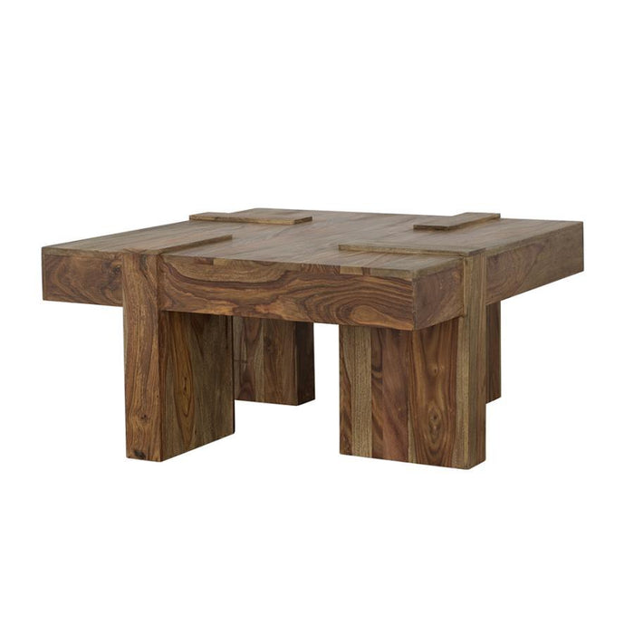 Samira - Wooden Square Coffee Table - Natural Sheesham - Simple Home Plus