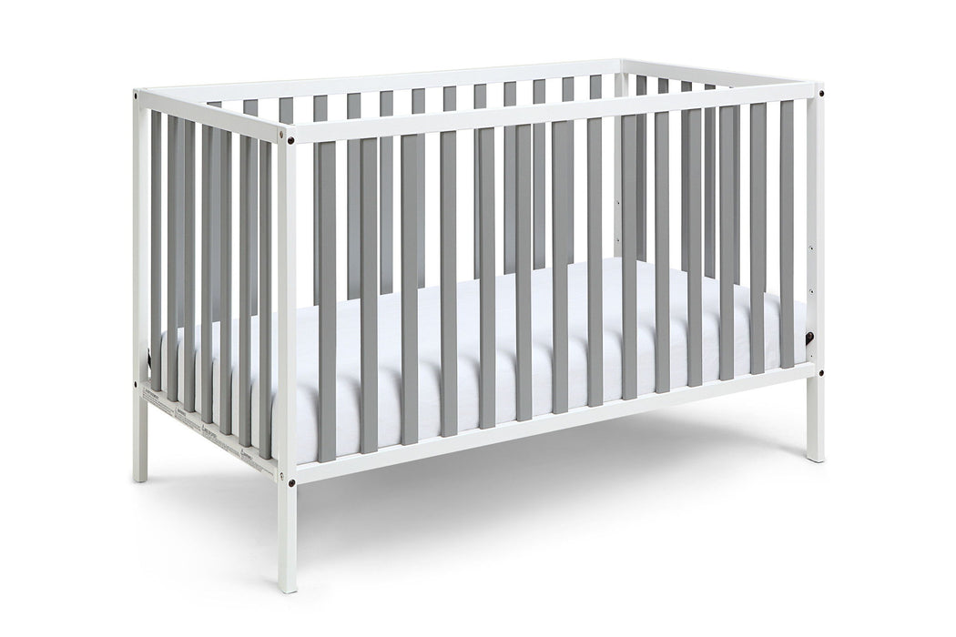 Standard Three In One Convertible Crib - Gray / White