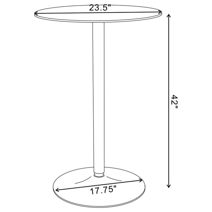 Abiline - Glass Top Round Bar Table - Chrome - Simple Home Plus