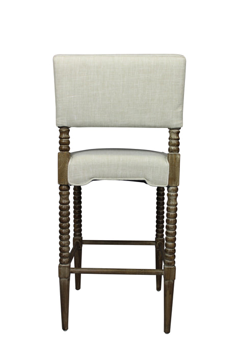 Solid Wood Bar Height Bar Chair - Off White / Brown