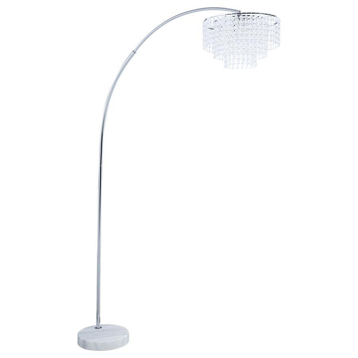 Shirley - Marble Base Floor Lamp - Chrome And Crystal - Simple Home Plus