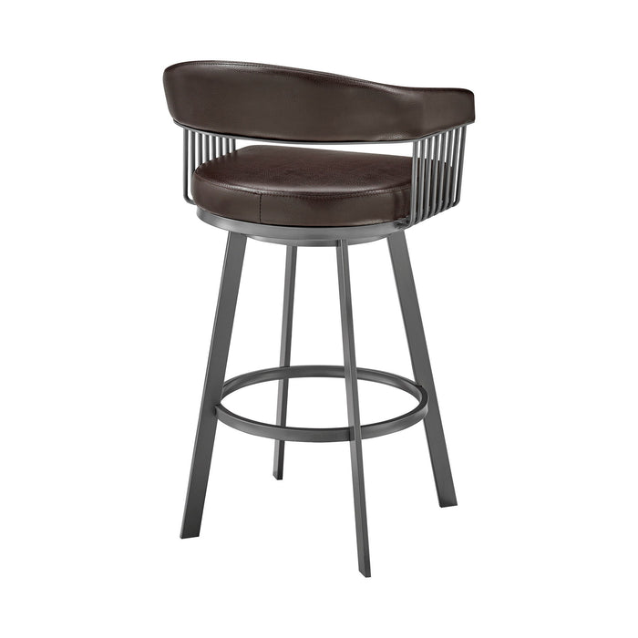 Swivel Low Back Bar Height Bar Chair - Chocolate And Gray