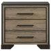 Baker - 3-Drawer Nightstand - Brown And Light Taupe - Simple Home Plus