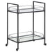 Curltis - Serving Cart With Glass Shelves - Clear And Black - Simple Home Plus