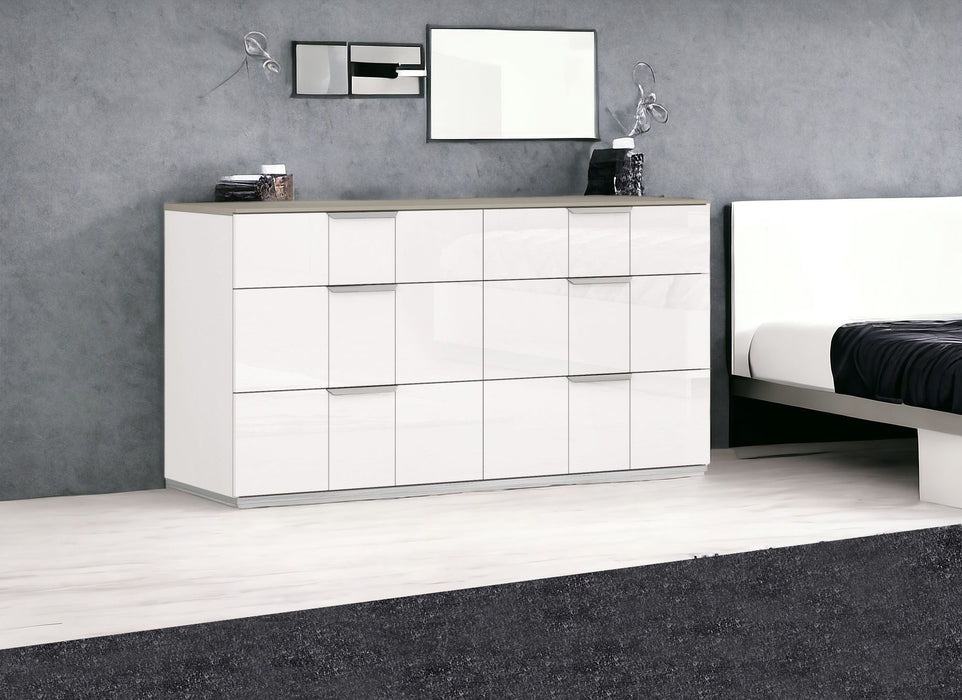 6 Drawer, Double Dresser - White