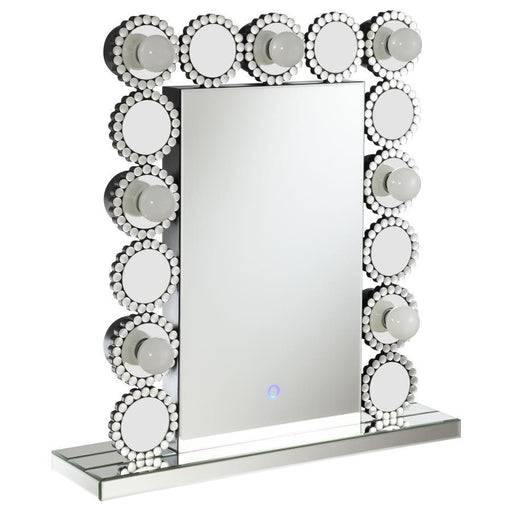 Aghes - Rectangular Table - Mirror With LED Lighting Mirror - Silver - Simple Home Plus