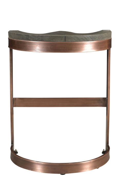 Iron Backless Bar Height Bar Chair - Gray / Copper