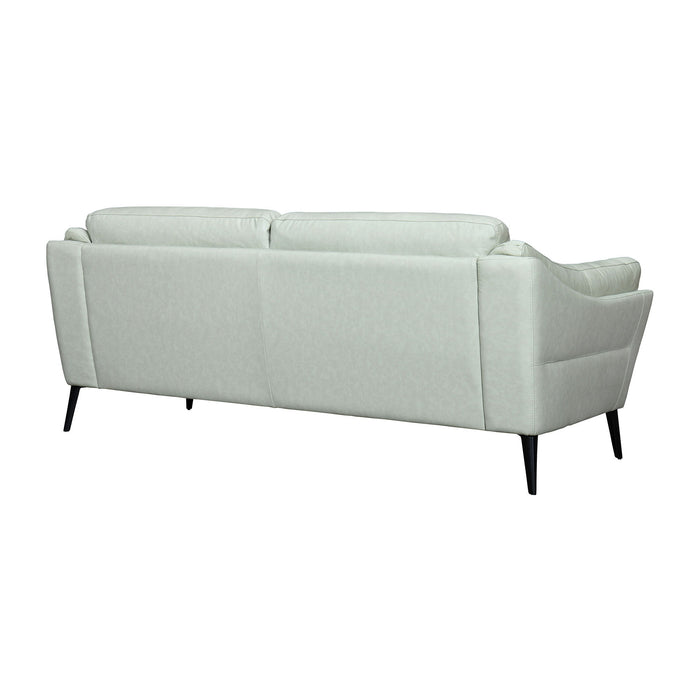 Leather Sofa With Black Legs - Mint Green