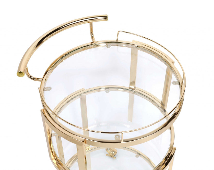 Glass, Serving Cart - Gold / Clear