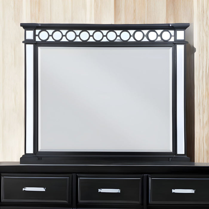 42" Mirrored, Dresser Mirror - Black Sliver