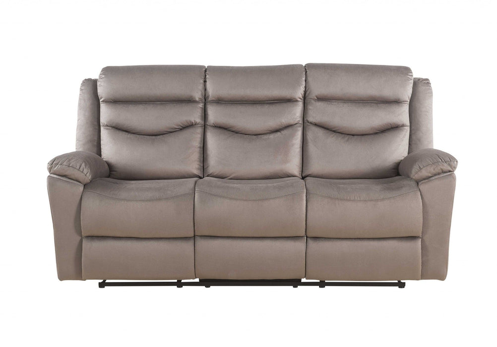 Velvet Reclining Sofa With Black Legs - Brown