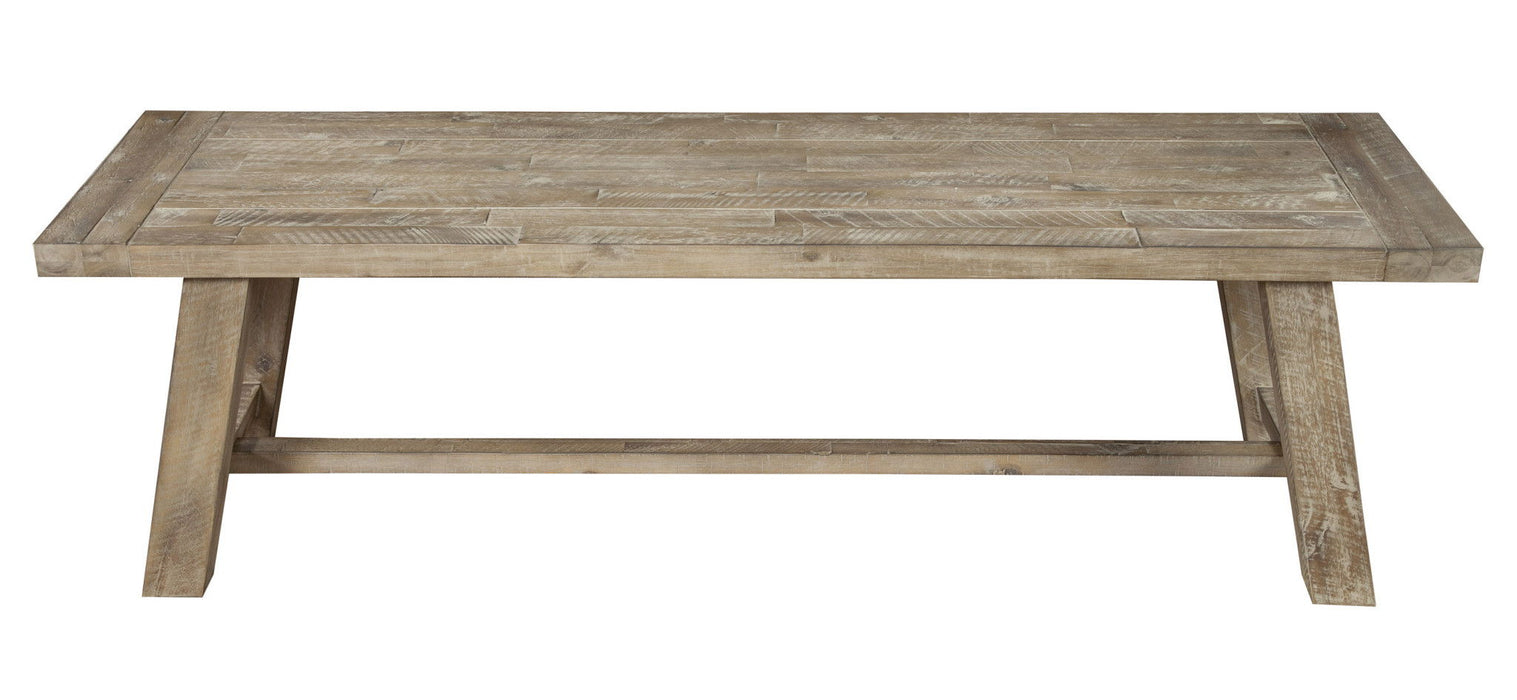 Distressed Solid Wood Dining Bench - Natural / Brown