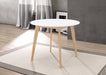 Breckenridge - Round Dining Table - Matte White And Natural Oak - Simple Home Plus