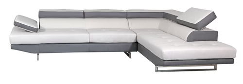 Leather Two Piece Corner Sectional L Shaped - White