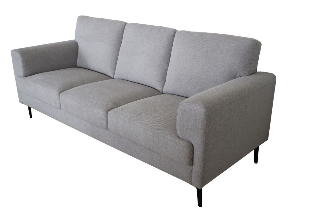 Linen Sofa With Black Legs - Light Gray