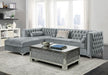 Bellaire - Button-Tufted Upholstered Sectional - Silver - Simple Home Plus