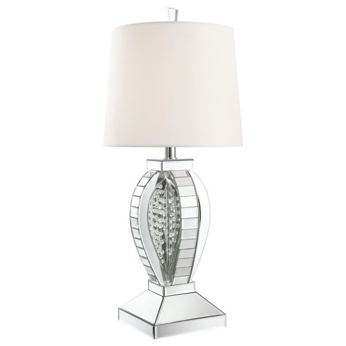 Klein - Table Lamp With Drum Shade - White And Mirror - Simple Home Plus