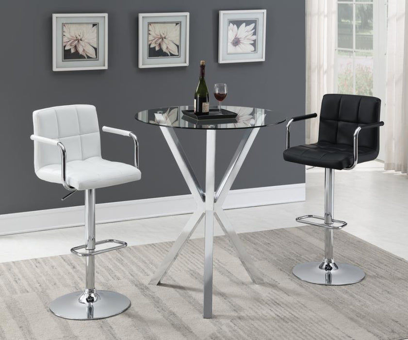 Denali - Round Glass Top Bar Table - Chrome - Simple Home Plus