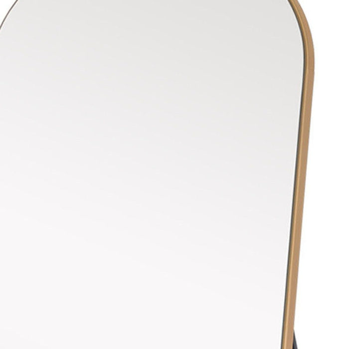 Petite Arched Wooden Mirror - Gold